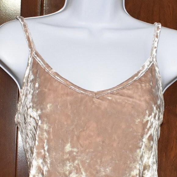 Kimchi Blue Velvet Tank Top in Tan and Cream - Picture 4 of 12